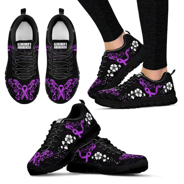 Fight Alzheimer’s Shoes Awareness Flower Sneaker Walking Shoes – Best Gift For Men And Women Malalan