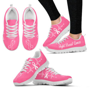 Fight Breast Cancer Shoes Cloudy All Pink Sneaker Walking Shoes Best Gift For Men And Women Cancer Awareness Shoes 1