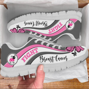 Fight Breast Cancer Shoes Symbol Stripes…