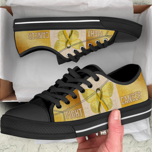 Fight Childhood Cancer Shoes Texture Low Top Shoes – Best Gift For Men And Women – Cancer Awareness Shoes
