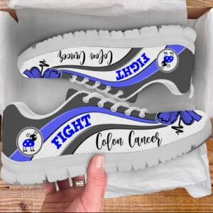 Fight Colon Cancer Shoes Symbol Stripes Pattern Sneaker Walking Shoes Best Shoes For Men And Women 1