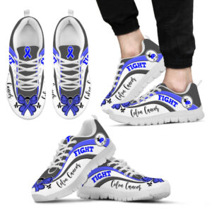 Fight Colon Cancer Shoes Symbol Stripes Pattern Sneaker Walking Shoes Best Shoes For Men And Women 2
