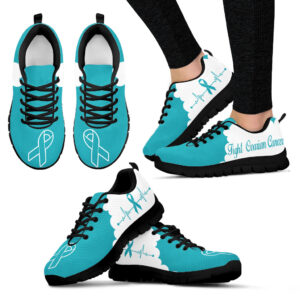 Fight Ovarian Cancer Shoes Cloudy Sneaker…