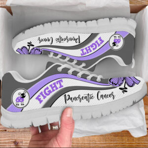 Fight Pancreatic Cancer Shoes Symbol Stripes…