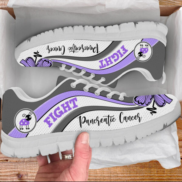 Fight Pancreatic Cancer Shoes Symbol Stripes Pattern Sneaker Walking Shoes – Best Shoes For Men And Women