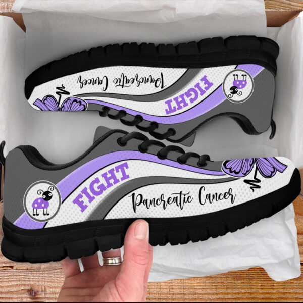 Fight Pancreatic Cancer Shoes Symbol Stripes Pattern Sneaker Walking Shoes – Best Shoes For Men And Women