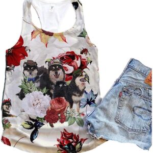 Finnish Lapphund Dog Flower Autumn Tank Top Summer Casual Tank Tops For Women Gift For Young Adults 1 ffzyoc