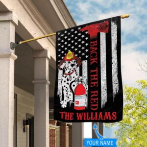 Firefighter Dalmatian Personalized Flag Personalized Dog Garden Flags Dog Flags Outdoor 1
