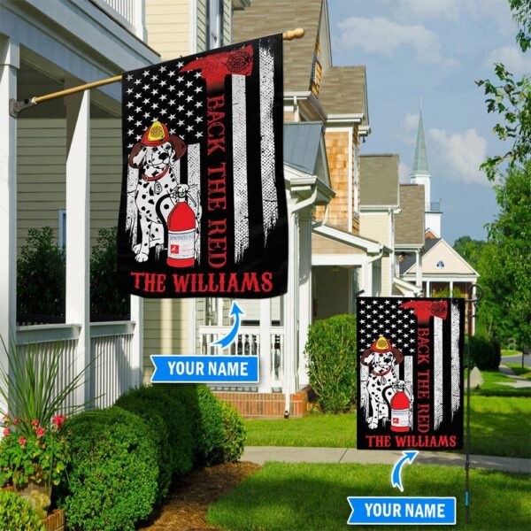 Firefighter – Dalmatian Personalized Flag – Personalized Dog Garden Flags – Dog Flags Outdoor