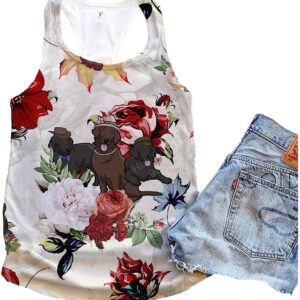 Flat Coated Retriever Dog Flower Autumn Tank Top Summer Casual Tank Tops For Women Gift For Young Adults 1 fv5v8k