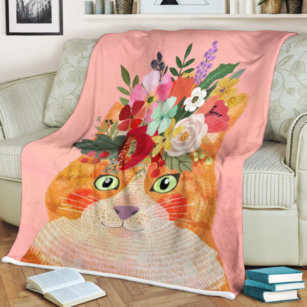 Blanket With Cats On It – Ginger Cat – Cat Fleece Blanket – Cat In Blanket – Cats Blanket – Furlidays