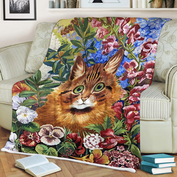 Blanket With Cats On It – Louis Wain’s Cats – Cat In The Garden – Cats Blanket – Cat Fleece Blanket – Furlidays