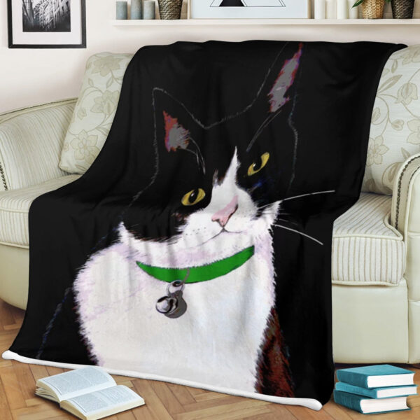 Cat Fleece Blanket – Tuxedo Cat – Cat In Blanket – Blanket With Cats On It – Cats Blanket – Furlidays