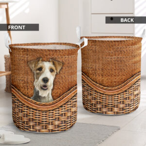 Fox Terrier Rattan Texture Laundry Basket…