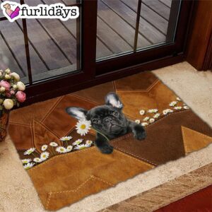 French Bulldog1 Holding Daisy Doormat Pet Welcome Mats Unique Gifts Doormat 2