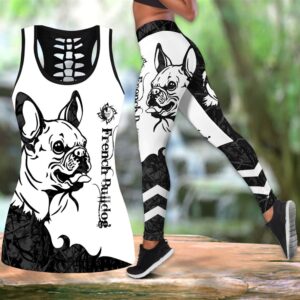 French Bulldog Black Tattoos Hollow Tanktop Legging Set Outfit Casual Workout Sets Dog Lovers Gifts For Him Or Her 1 gc6dxk