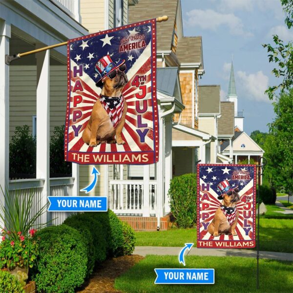 French Bulldog God Bless America – 4th Of July Personalized Flag – Custom Dog Garden Flags – Dog Flags Outdoor