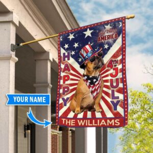 French Bulldog God Bless America 4th Of July Personalized Flag Custom Dog Garden Flags Dog Flags Outdoor 2