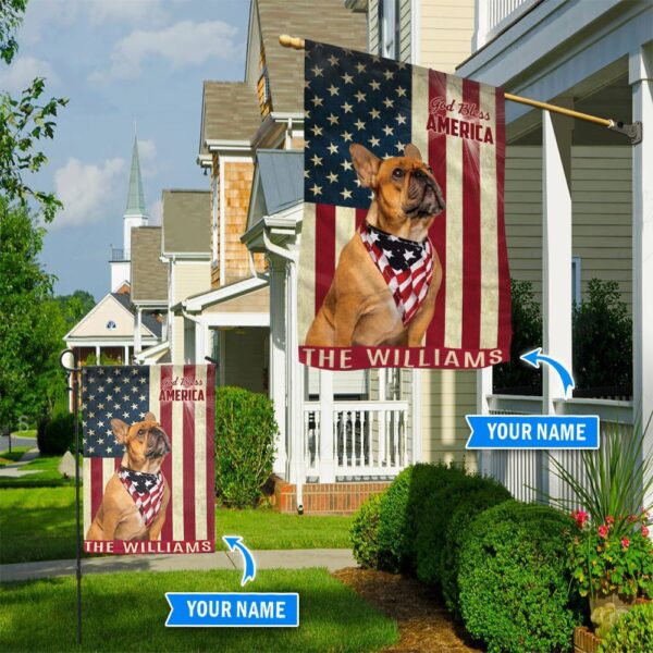 French Bulldog God Bless America Personalized Flag – Custom Dog Garden Flags – Dog Flags Outdoor