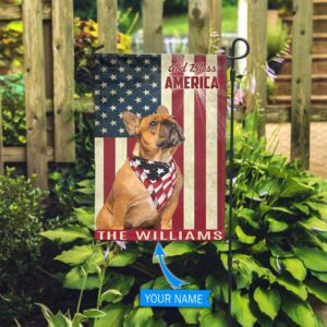 French Bulldog God Bless America Personalized Flag Custom Dog Garden Flags Dog Flags Outdoor 2