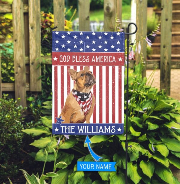 French Bulldog God Bless America Personalized Flag – Personalized Dog Garden Flags – Dog Flags Outdoor