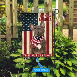 French Bulldog God Bless America Personalized House Flag Custom Dog Garden Flags Dog Flags Outdoor 2