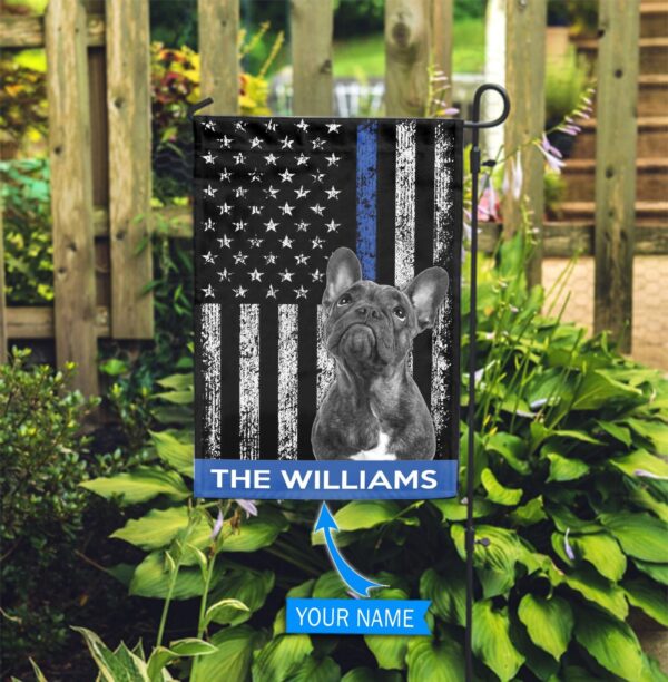 French Bulldog Police Personalized Flag – Personalized Dog Garden Flags – Dog Flags Outdoor