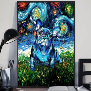 French Bulldog Poster Matte Canvas Dog Canvas Art Poster To Print Gift For Dog Lovers 4