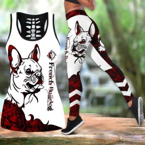 French Bulldog Red Tattoos Hollow Tanktop Legging Set Outfit Casual Workout Sets Dog Lovers Gifts For Him Or Her 1 hqckmr