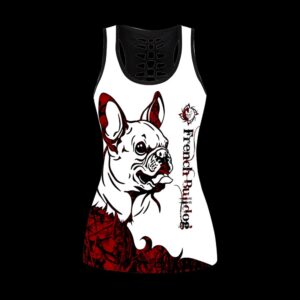 French Bulldog Red Tattoos Hollow Tanktop Legging Set Outfit Casual Workout Sets Dog Lovers Gifts For Him Or Her 2 pld2a6