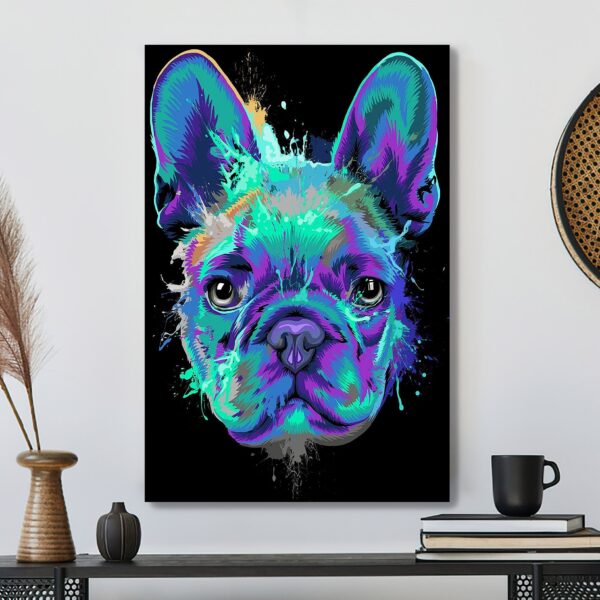 French Bulldog Splash – Dog Pictures – Dog Canvas Poster – Dog Wall Art – Gifts For Dog Lovers – Furlidays