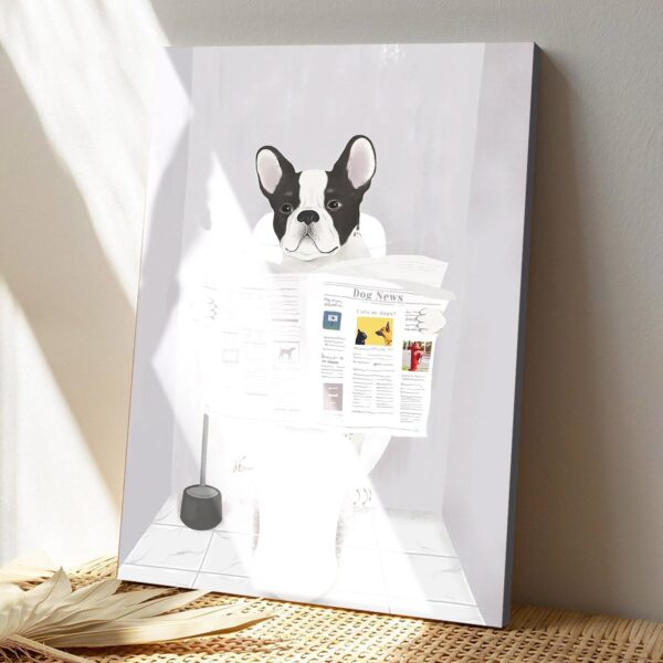French Bulldog In Toilet – Dog Pictures – Dog Canvas Poster – Dog Wall Art – Gifts For Dog Lovers – Furlidays