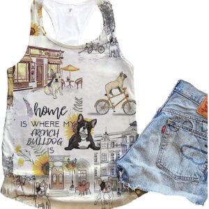 French Bulldogx Home Urban Sunflower Tank Top Summer Casual Tank Tops For Women Gift For Young Adults 1 du8nab
