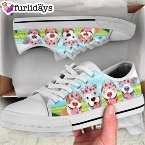Funny Pitbull Low Top Shoes Happy International Dog Day Canvas Sneaker Owners Gift Dog Breeders 1