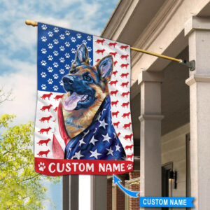 German Shepherd America Personalized Flag Personalized Dog Garden Flags Dog Flags Outdoor 2