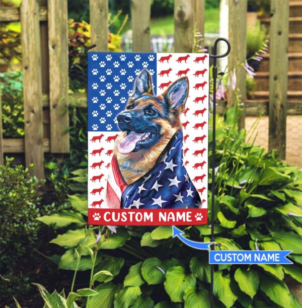 German Shepherd America Personalized Flag – Personalized Dog Garden Flags – Dog Flags Outdoor