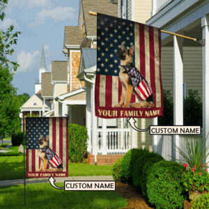 German Shepherd American Personalized Flag Personalized Dog Garden Flags Dog Flags Outdoor 1