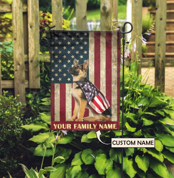German Shepherd & American Personalized Flag – Personalized Dog Garden Flags – Dog Flags Outdoor