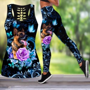 German Shepherd Butterfly Hollow Tanktop Legging Set Outfit Casual Workout Sets Dog Lovers Gifts For Him Or Her 3 sp9fuv