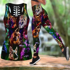 German Shepherd Colorful Hollow Tanktop Legging Set Outfit Casual Workout Sets Dog Lovers Gifts For Him Or Her 1 d0omk6