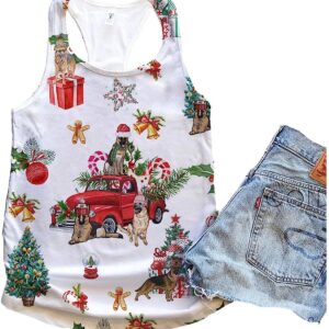 German Shepherd Dog Christmas Red Truck Tank Top Summer Casual Tank Tops For Women Gift For Young Adults 1 cl6ngx