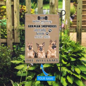 German Shepherd Don t Bother Knocking Personalized Flag Personalized Dog Garden Flags Dog Flags Outdoor 2