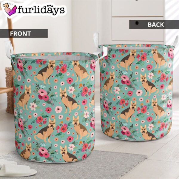 German Shepherd Flower Laundry Basket – Dog Laundry Basket – Christmas Gift For Her – Home Decor