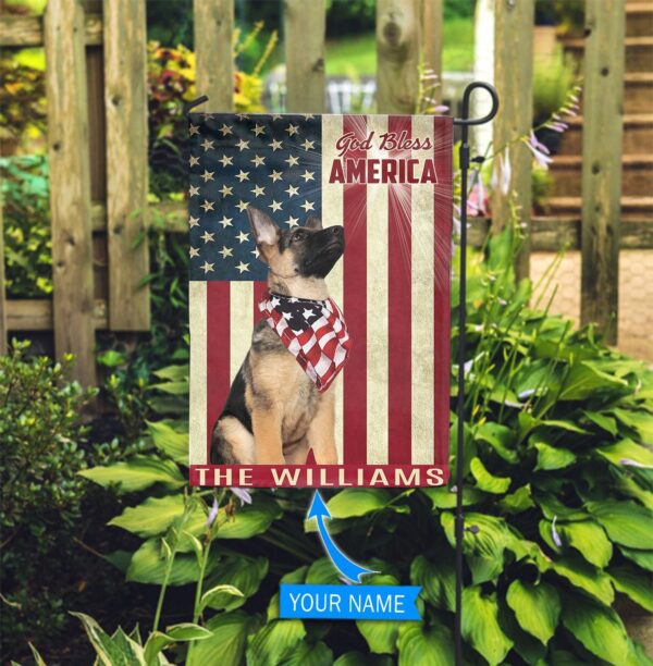German Shepherd God Bless America Personalized Flag – Custom Dog Garden Flags – Dog Flags Outdoor