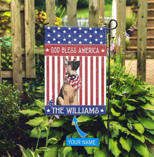 German Shepherd God Bless America Personalized Flag – Personalized Dog Garden Flags – Dog Flags Outdoor