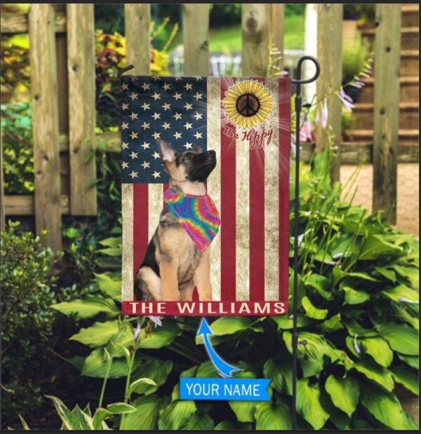 German Shepherd Hippie Personalized Flag – Custom Dog Garden Flags – Dog Flags Outdoor