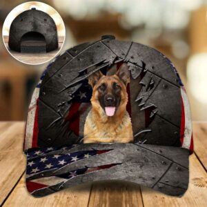 German Shepherd On The American Flag Cap Hat For Going Out With Pets Gifts Dog Caps For Relatives 1 sjrolw