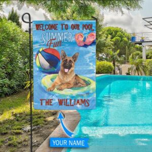 German Shepherd Personalized Flag For Pools…