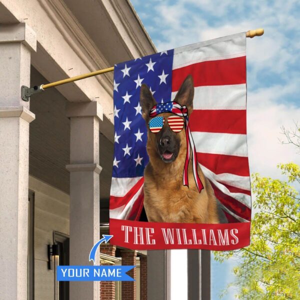 German Shepherd Personalized House Flag – Personalized Dog Garden Flags – Outdoor Decoration