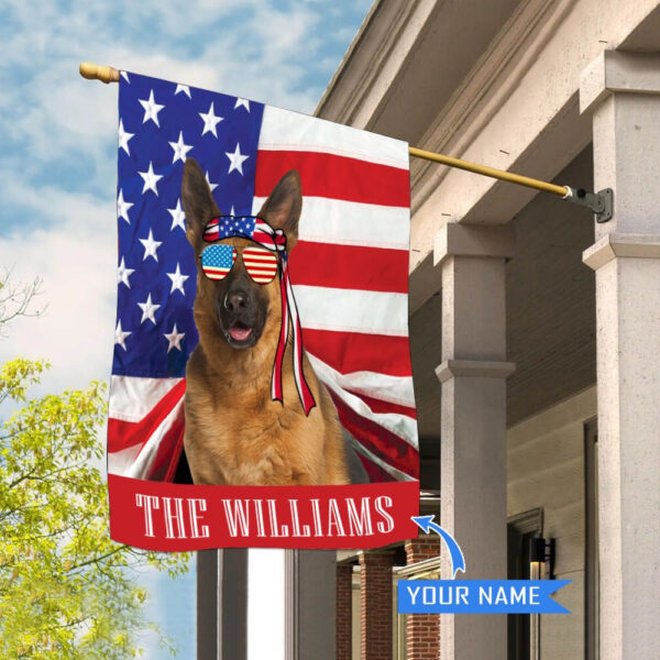 German Shepherd Personalized House Flag – Personalized Dog Garden Flags – Outdoor Decoration